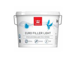 Шпатлевка легкая Tikkurila Euro Filler Light / Тиккурила Евро Филлер Лайт для стен и потолка, база KTA, белая, 9 л
