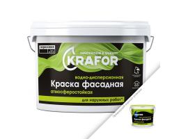 Краска Krafor / Крафор фасадная атмосферостойкая для фасадов 3 кг салатный