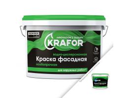 Краска Krafor / Крафор особопрочная для фасадов 3 кг зеленый