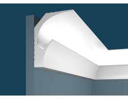 Карниз для скрытого освещения Cosca Decor / Коска Декор KX025, Экополимер/5, 115х90 мм, 2000 мм