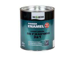 Грунт-эмаль по ржавчине Экодом Primer Enamel белая полуматовая 2,5 кг