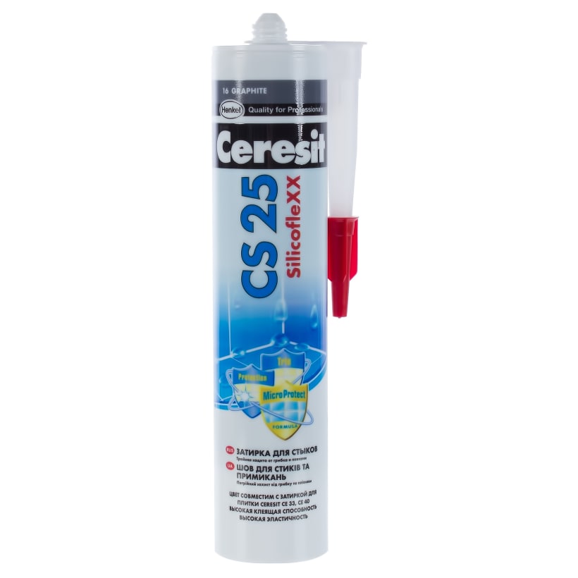  силиконовая №16 Ceresit CS 25 графит 280 мл - цена 1 304 р .